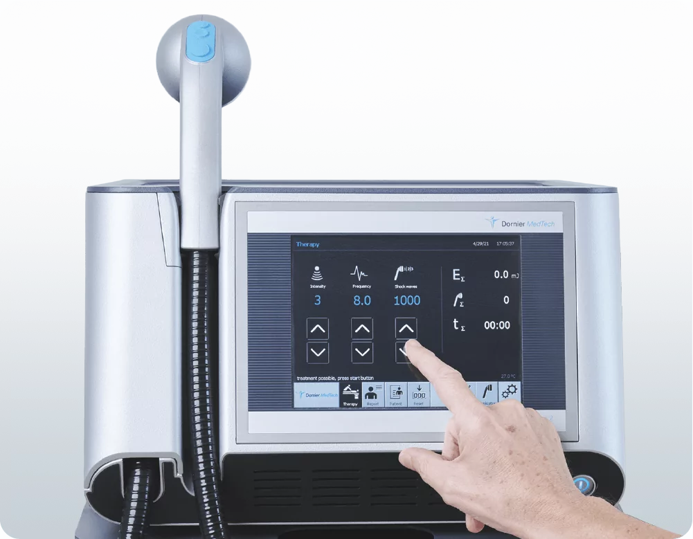 Extracorporeal shock wave therapy device.